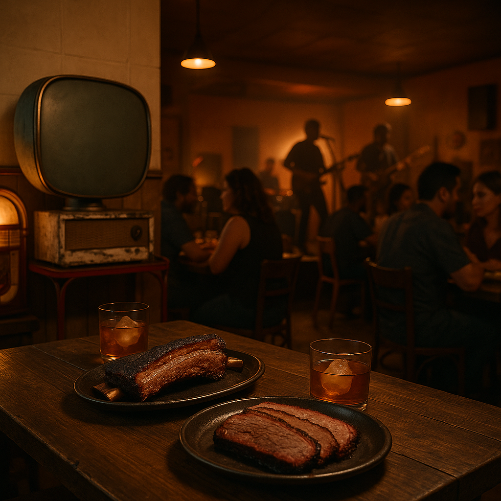 The dining room on an open night